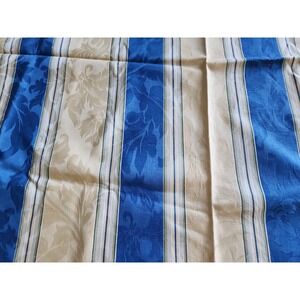 1 Yd/Blue Ivory Gold Waverly-Capulet Stripe-Woven Jacquard Damask Cotton Fabric